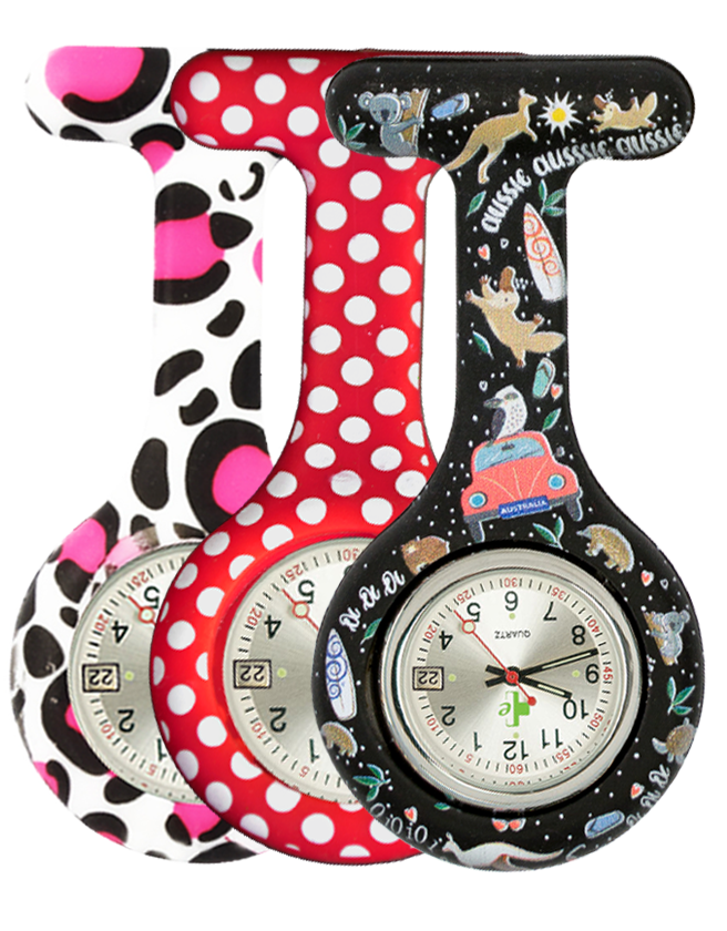 Waterproof Silicone FOB Watch (Date Function) - Patterns Pink Spots