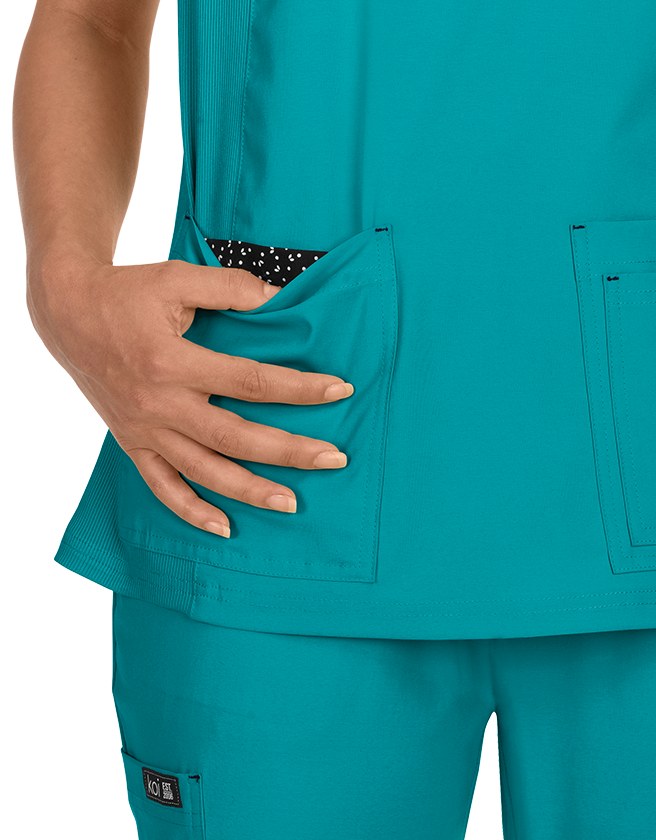 Koi Basics Katie Women's Top Teal 4XL