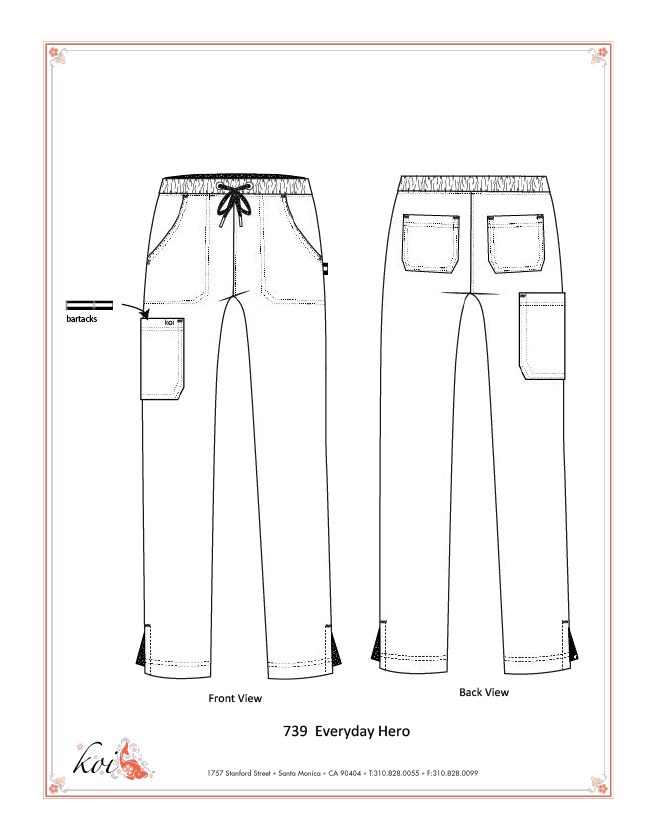 Pantaloni Cargo Donna KOI Next Gen Everyday Hero – 5 Tasche, Vita Media, Carbone, Medium Petite