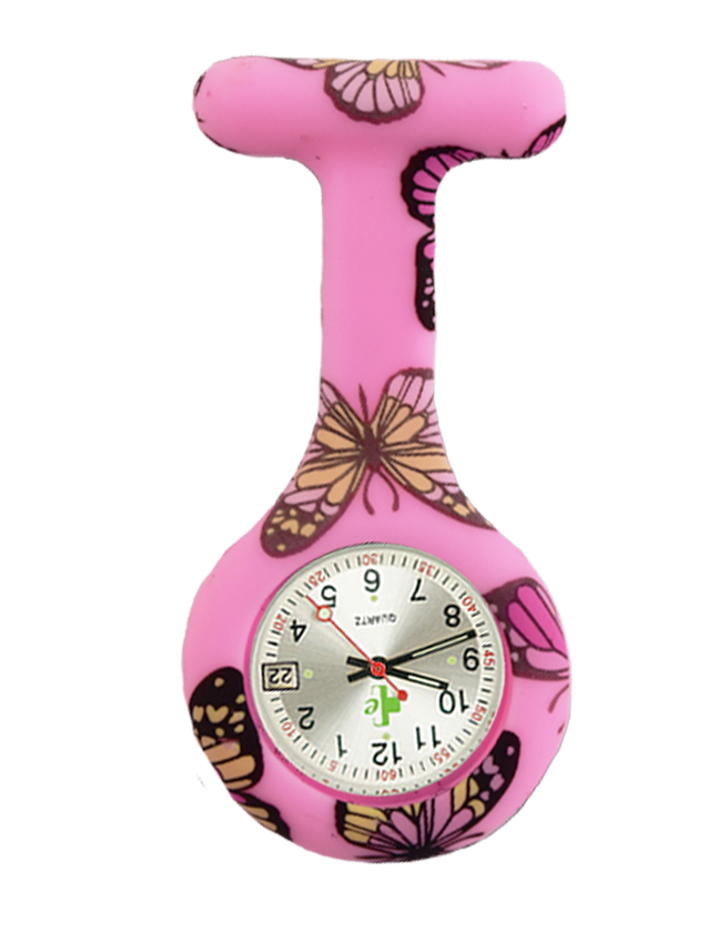 Waterproof Silicone FOB Watch (Date Function) - Patterns Pink Spots