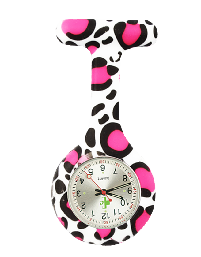 Waterproof Silicone FOB Watch - Patterns Pink Leopard
