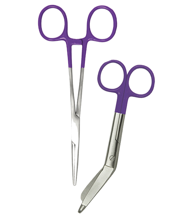Curved Scissors and Forcep (Combo) Purple
