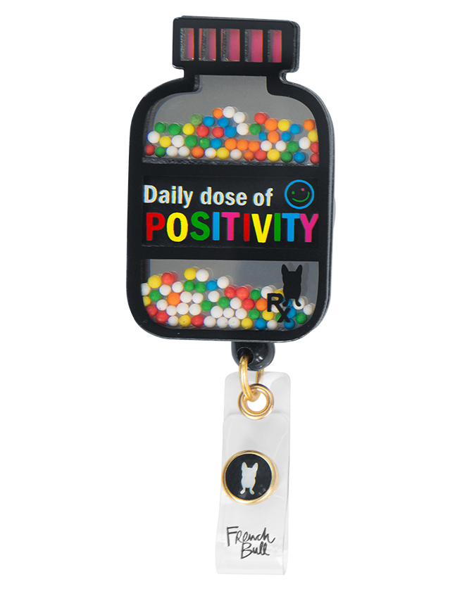 koi Retractable Badge Reel - Positivity Pill Bottle