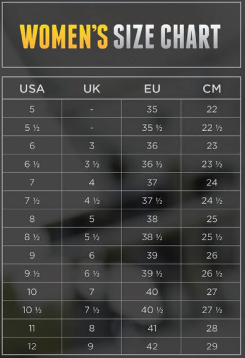 skechers width chart