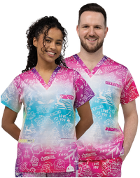 Happy Xmas Fusion Scrub Top