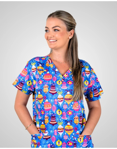 elitecare Classic Scrub Top Christmas Bauble