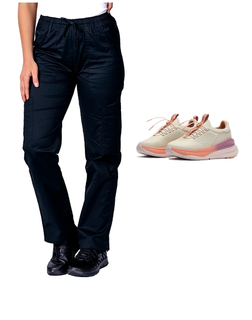 Bundle 6 - elitecare 9 Pocket Cargo Pant + Clove SuperCush Forte Cream/Peach/Mauve | Combo