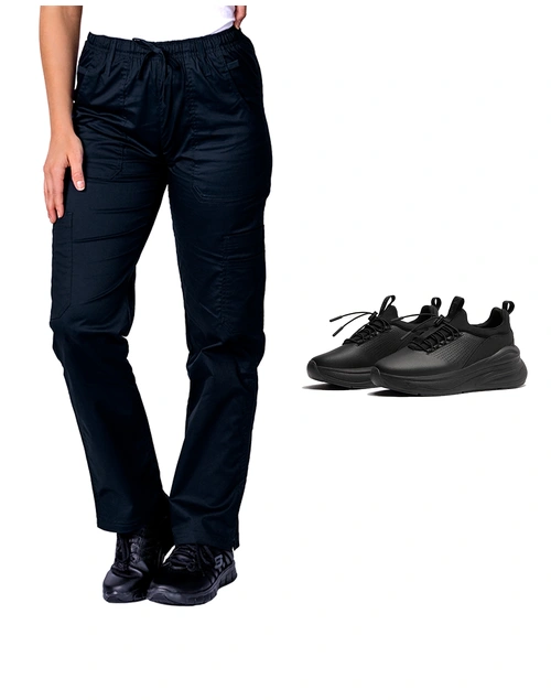 Bundle 6 - elitecare 9 Pocket Cargo Pant + Clove SuperCush Forte All Black | Combo