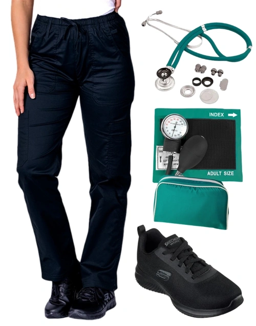 Bundle 8 - Sphygmo (Traditional), Sprague, 9-Pocket Pant and Skechers Ultra Flex 3.0 SR Black | Combo