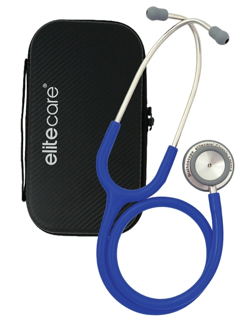 elitecare Dual Head Stethoscope + Case - Royal Blue