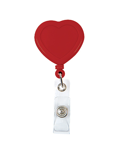 Heart Shaped Retractable Pocket Clip - Red