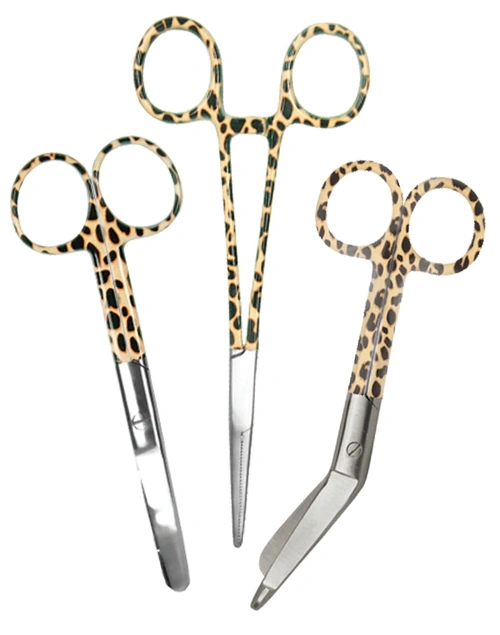 elitecare Scissors and Forcep 3 Pack - Pattern Leopard