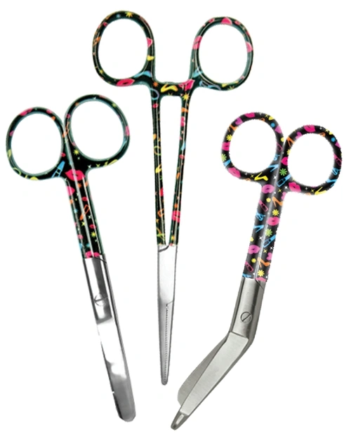 elitecare Scissors and Forcep 3 Pack - Pattern Glamour