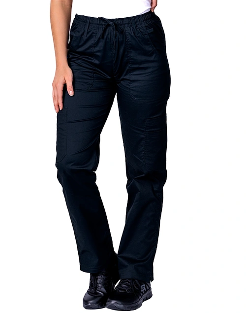 elitecare Women's 9 Pocket Cargo Scrub Pant - Black M
