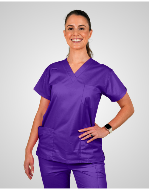 elitecare Classic Unisex Scrub Top - Purple M