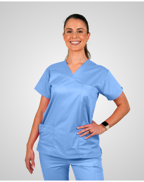 elitecare Classic Unisex Scrub Top - Light Blue M