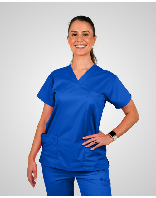 elitecare Classic Unisex Scrub Top 5 Pocket - Royal Blue M