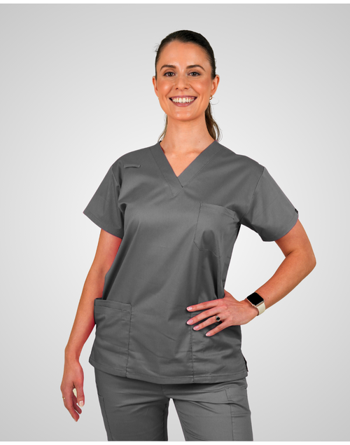 elitecare Classic Unisex Scrub Top - Grey M