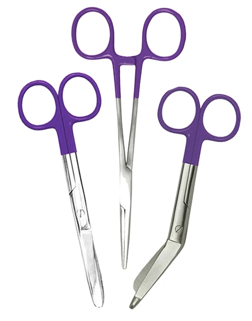 elitecare Scissors and Forcep 3 Pack - Purple