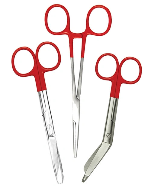 elitecare Scissors and Forcep 3 Pack - Red