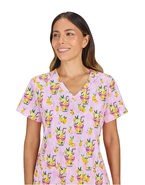 koi Artists Series Momi Scrub Top - Pink Lemonade