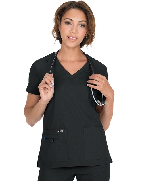 Koi - Basics Becca Women's Scrub Top Black - M