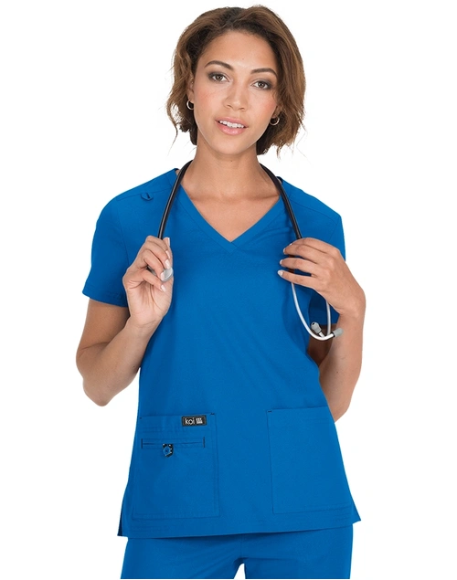 Koi - Basics Becca Women's Scrub Top - Royal Blue M