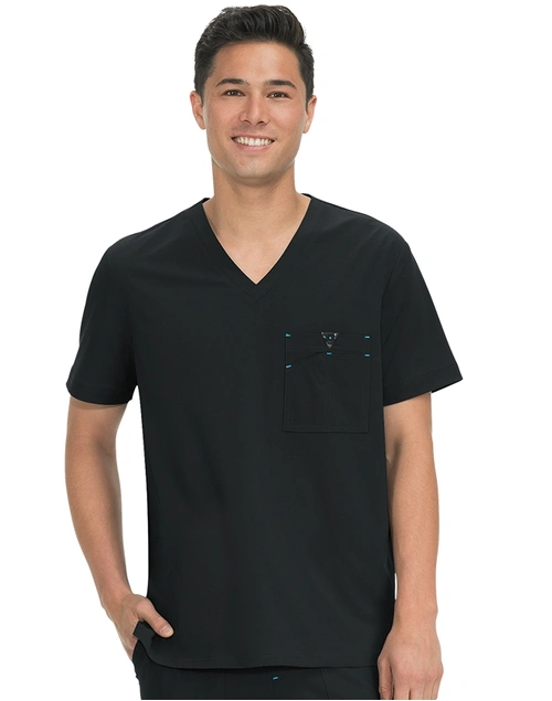 Koi - Basics Bryan Men's Scrub Top - Black L