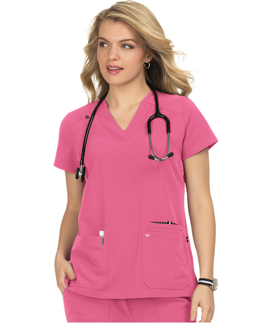 Koi Hustle and Heart Scrub Top - Rose
