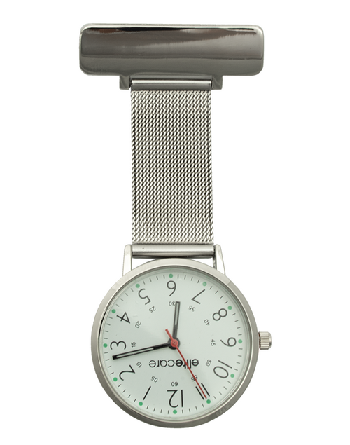 elitecare Silver Mesh Band Fob Watch